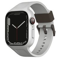 Uniq Monos 2-en-1 Bracelet Apple Watch avec Coque Hybride Apple Watch 4 á 9 / SE (44/45 mm) - Chalk Grey