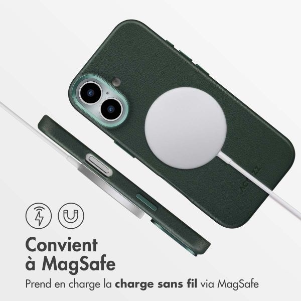 Accezz Coque arrière en cuir avec MagSafe Apple iPhone 17 - Cedar Green