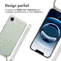 imoshion Coque Design avec cordon Apple iPhone 16e - Smoke Green Flowers