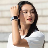 Uniq Bracelet tressé Aspen Designer Edition Apple Apple Watch Series 1 á 9 / SE (38/40/41 mm) | Series 10 (42 mm) - Bleu Céruléen