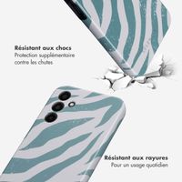 Selencia Coque arrière Vivid Samsung Galaxy A15 (5G/4G) - Colorful Zebra Pine Blue