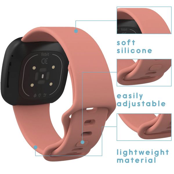 imoshion Multipack bracelet silicone le Fitbit Versa 4 / 3 / Sense (2) - Noir / Blanc / Orange