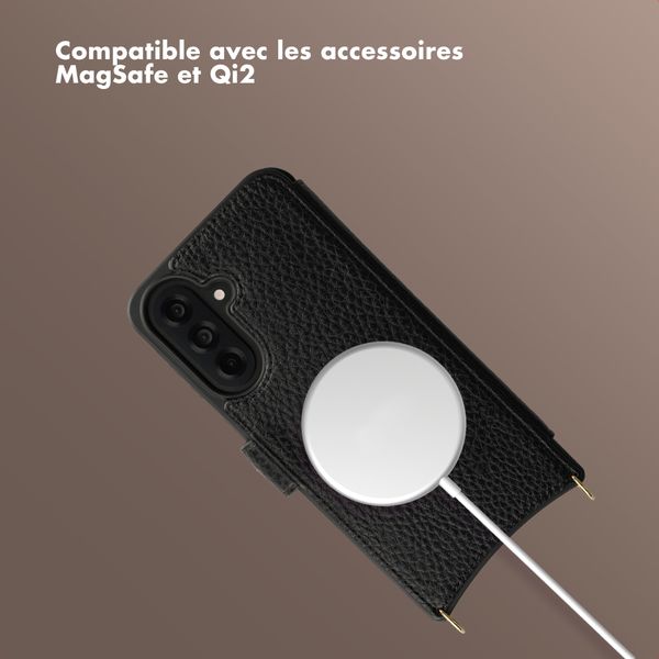 Selencia Étui Riva avec MagSafe et cordon de téléphone Samsung Galaxy A37 (5G) - Noir