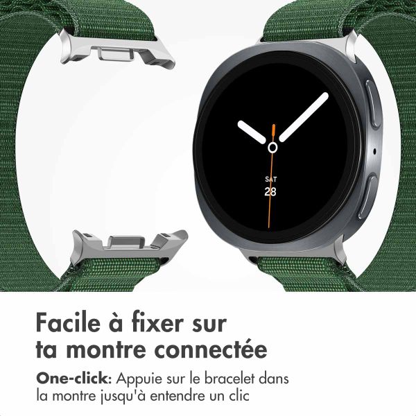 imoshion Bracelet en nylon Alpine Samsung Galaxy Watch 8 (40/44mm) / Classic (46mm) - Vert foncé