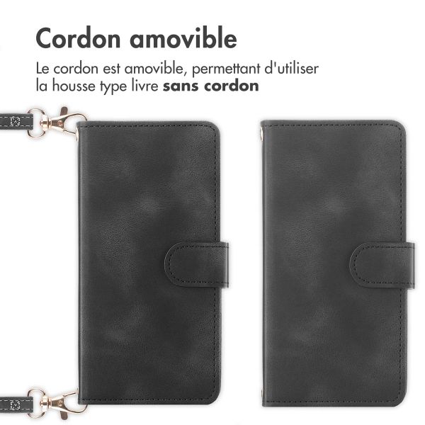 imoshion Etui de télephone portefeuille avec cordon Apple iPhone SE (2022 / 2020) / 8 / 7 - Noir