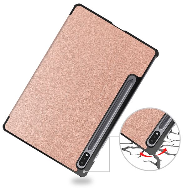 imoshion Coque tablette Trifold Samsung Galaxy Tab S8 / S7 - Rose Doré