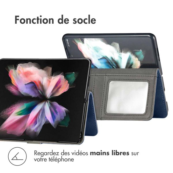 imoshion Étui de téléphone portefeuille Luxe Samsung Galaxy Z Fold 4 - Bleu foncé