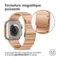 Selencia Bracelet magnétique en acier Apple Watch Series 1-10 / SE / Ultra (2) - 42/44/45/46/49 mm - Rosé Dorée