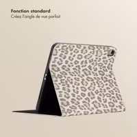 Selencia Coque tablette Sabi avec imprimé léopard Apple iPad 11 (2025) 11 pouces A16 / iPad 10 (2022) 10.9 pouces - Soft Ivory