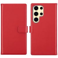 Selencia Étui de téléphone portefeuille en cuir véritable Samsung Galaxy S25 Ultra - Rouge