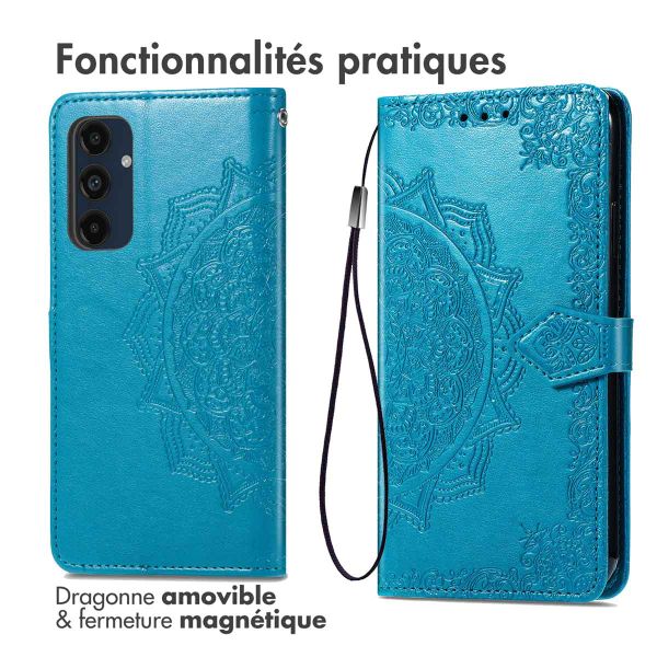 imoshion Etui de téléphone portefeuille Mandala Samsung Galaxy S24 FE - Turquoise