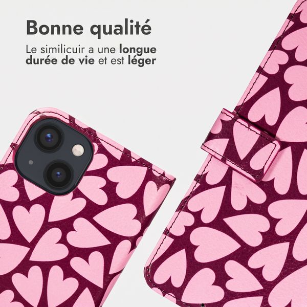 imoshion Étui de télephone portefeuille Design Apple iPhone 13 - Hearty Blush