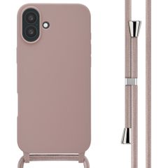 imoshion Coque en silicone avec cordon Apple iPhone 16 Plus - Sand Pink