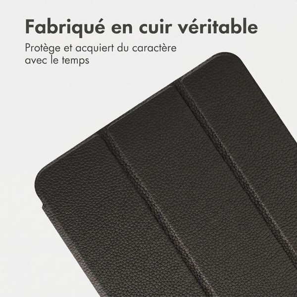 Accezz Coque tablette trifold en cuir Apple iPad 11 (2025) 11 pouces A16 / iPad 10 (2022) 10.9 pouces - Noir