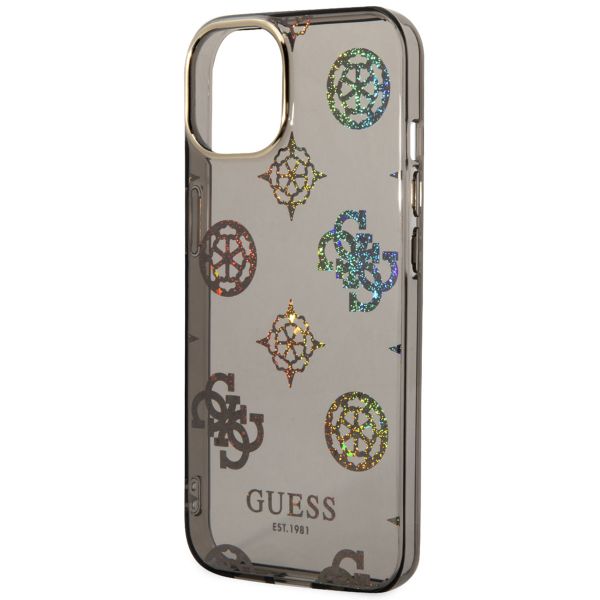 Guess Coque Peony Glitter iPhone 14 - Noir