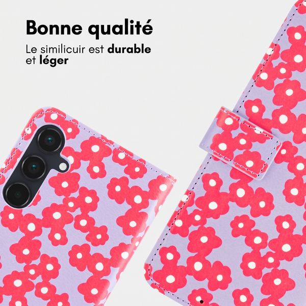 imoshion Étui de télephone portefeuille Design Samsung Galaxy A55 - Dusty Rose Blossoms
