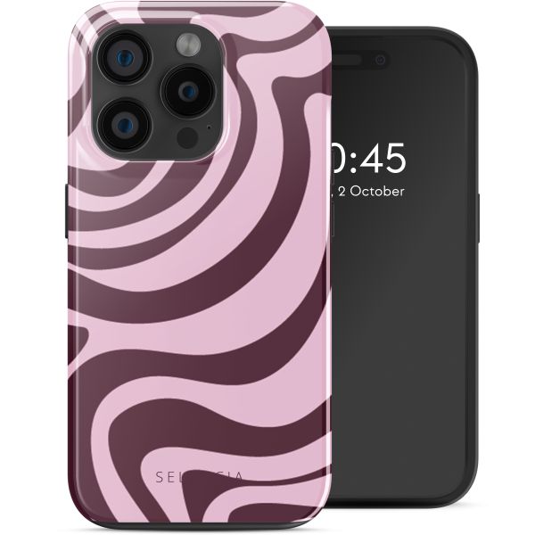 Selencia Coque arrière Vivid Tough avec MagSafe iPhone 15 Pro - Wavy Swirl Pink Plum