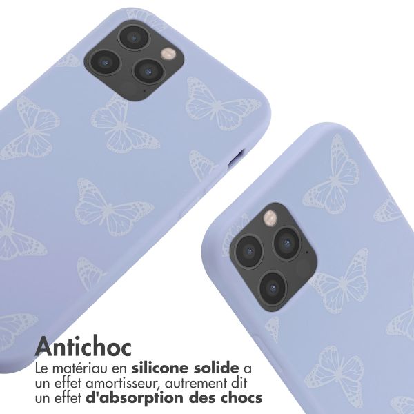 imoshion Coque design en silicone avec cordon Apple iPhone 12 (Pro) - Butterfly