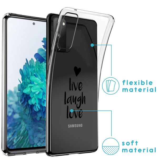 imoshion Coque Design Samsung Galaxy S20 FE - Live Laugh Love - Noir