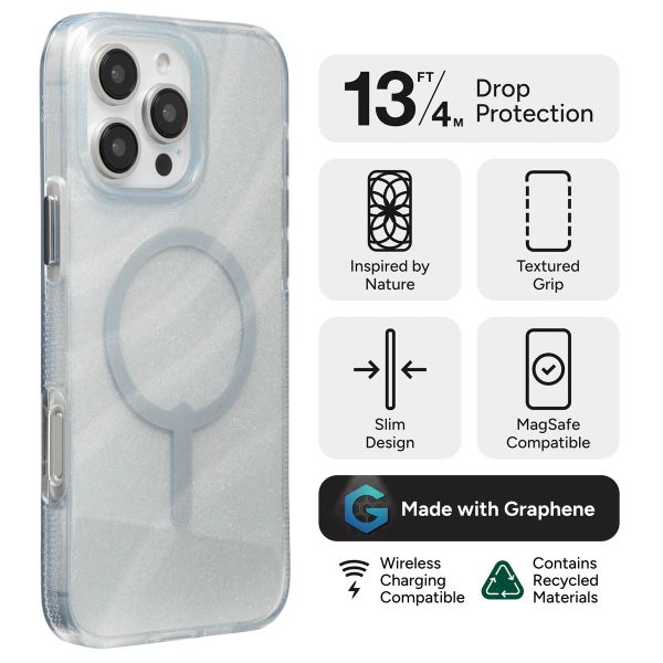 ZAGG Coque Milan Snap avec MagSafe Apple iPhone 16 Pro Max - Swirl Glitter