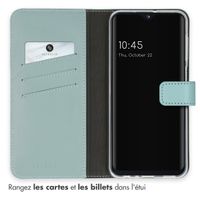 Selencia Étui de téléphone portefeuille en cuir véritable Samsung Galaxy A23 (5G) - Air Blue