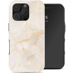 Selencia Coque arrière Vivid avec MagSafe Apple iPhone 16 Pro Max - Golden Beige Marble
