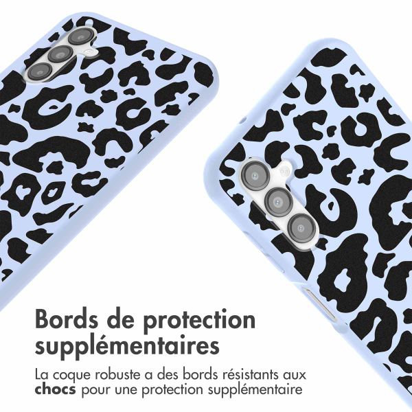 imoshion Coque design en silicone avec cordon Samsung Galaxy A14 (5G/4G) - Animal Lila