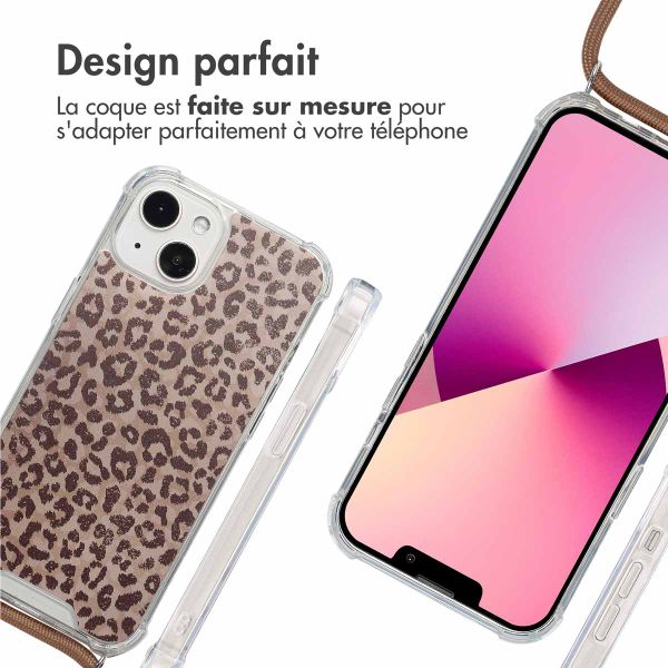 imoshion Coque Design avec cordon Apple iPhone 13 - Leopard Mood