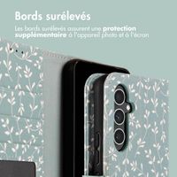 imoshion Étui de télephone portefeuille Design Samsung Galaxy A54 (5G) - Smoke Green Flowers