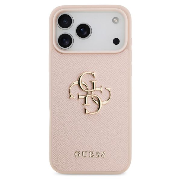 Guess Coque Big 4G Logo Grained Apple iPhone 17 Pro - Rose