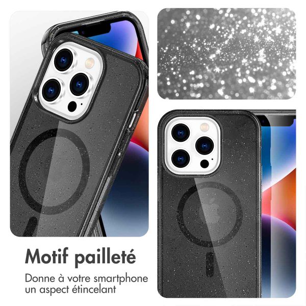 imoshion Coque Pailletée avec MagSafe Apple iPhone 13 Pro - Glitter Noir