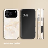 Selencia Coque arrière Vivid Apple iPhone 17 Pro - Golden Beige Marble