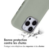 Accezz Coque arrière en cuir avec MagSafe Apple iPhone 16 Pro - Light Grey