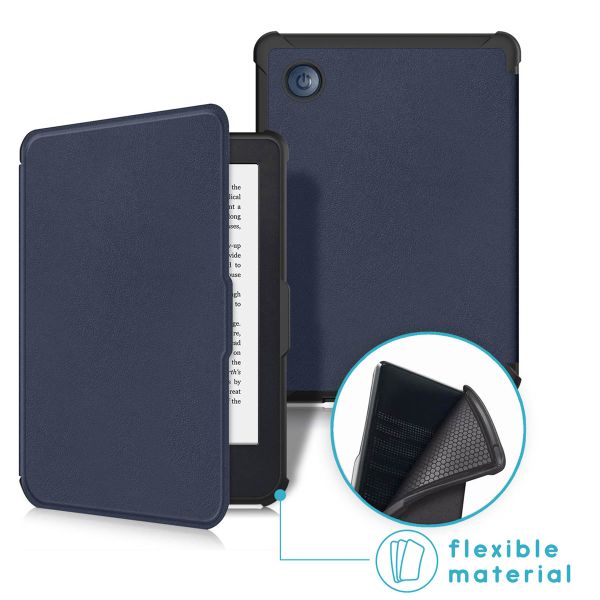 imoshion Étui de liseuse portefeuille Slim Soft Kobo Clara 2E / Tolino Shine 4 - Bleu foncé