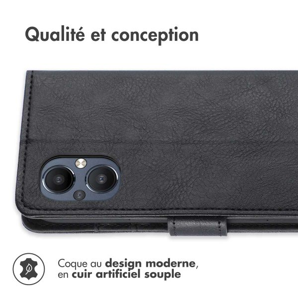 imoshion Étui de téléphone portefeuille Luxe Oppo Reno8 Lite - Noir