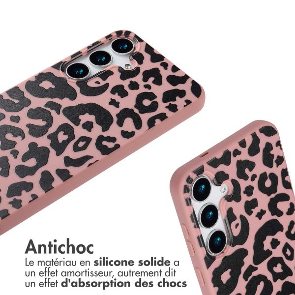 imoshion Coque design en silicone avec cordon Samsung Galaxy S25 Plus - Animal Pink