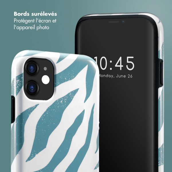 Selencia Coque arrière Vivid Apple iPhone 11 - Colorful Zebra Pine Blue