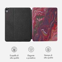 Selencia Coque tablette Vivid Apple iPad Air 11 pouces (2026) M4 / (2025) M3 / (2024) M2 / Air 5 (2022) / Air 4 (2020) - Marble Plum