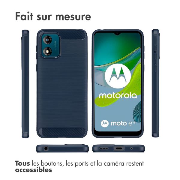 imoshion Coque Brushed Motorola Moto E13 - Bleu foncé