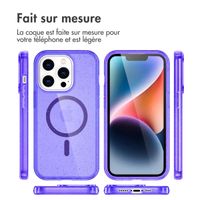 imoshion Coque Pailletée avec MagSafe Apple iPhone 14 Pro - Paillettes Violet