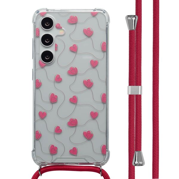 imoshion Coque Design avec cordon Samsung Galaxy S24 - Dusty Rose Connected Hearts