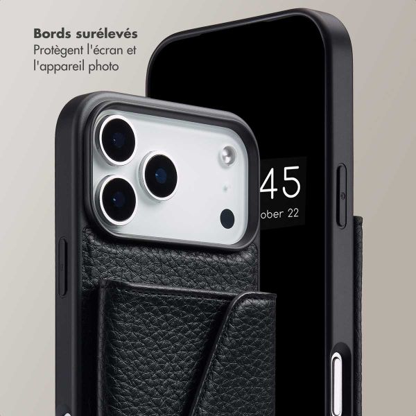 Selencia Coque de télephone Sera avec cordon et porte-cartes enveloppe Apple iPhone 17 Pro Max - Noir