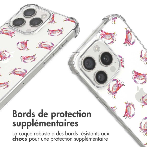 imoshion Coque Design avec cordon iPhone 15 Pro Max - Crab Watercolor