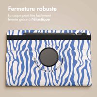 imoshion Coque tablette Design rotatif à 360° Samsung Galaxy Tab S10 FE / S9 FE - White Blue Stripes
