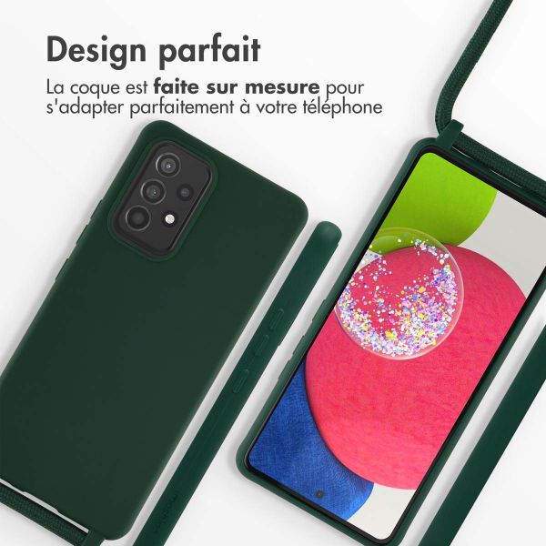 imoshion ﻿Coque en silicone avec cordon Samsung Galaxy A53 - Vert foncé