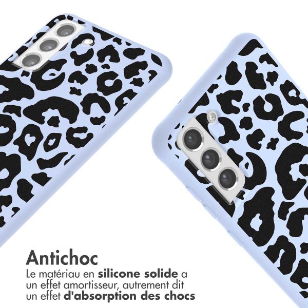 imoshion Coque design en silicone avec cordon Samsung Galaxy S21 FE - Animal Lila