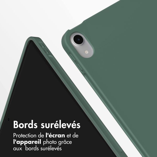 Accezz Coque tablette portefeuille Smart Silicone Apple iPad Air 11 pouces (2025) M3 / (2024) M2 / Air 5 (2022) / Air 4 (2020) - Vert foncé