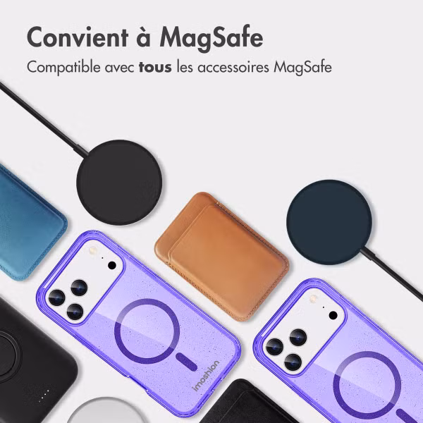imoshion Coque Pailletée avec MagSafe Apple iPhone 17 Pro - Violet