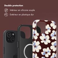 Selencia Coque arrière Vivid avec MagSafe Apple iPhone 15 - Choco Flower Pop