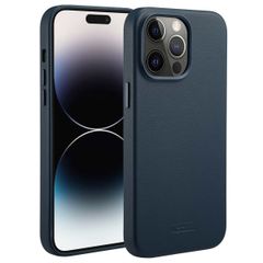 Accezz Coque arrière en cuir avec MagSafe Apple iPhone 14 Pro Max - Nightfall Blue